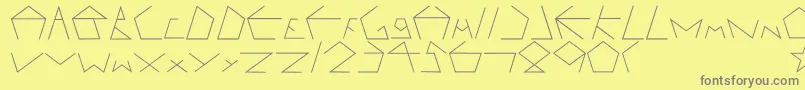 Pentagron Font – Gray Fonts on Yellow Background