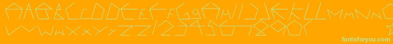 Pentagron Font – Green Fonts on Orange Background