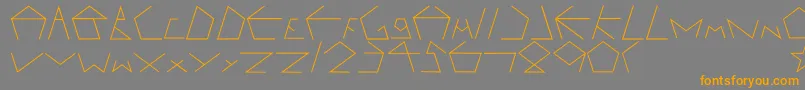 Pentagron-Schriftart – Orangefarbene Schriften auf grauem Hintergrund
