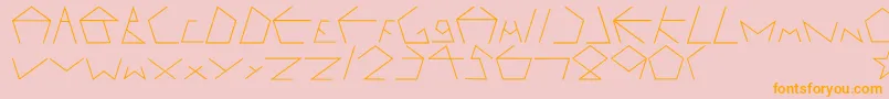 Pentagron Font – Orange Fonts on Pink Background