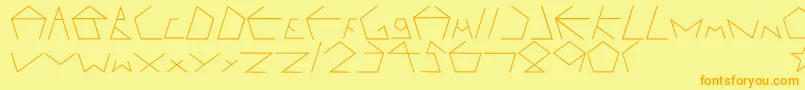 Pentagron Font – Orange Fonts on Yellow Background