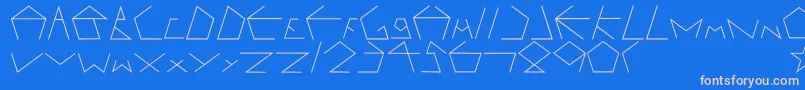 Pentagron Font – Pink Fonts on Blue Background
