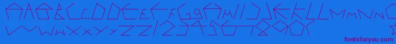 Pentagron Font – Purple Fonts on Blue Background