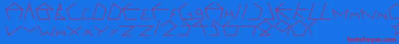 Pentagron Font – Red Fonts on Blue Background