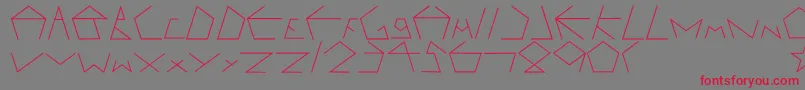 Pentagron-Schriftart – Rote Schriften auf grauem Hintergrund