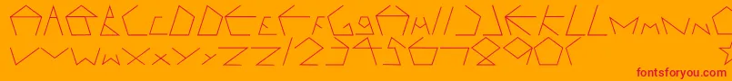 フォントPentagron – オレンジの背景に赤い文字
