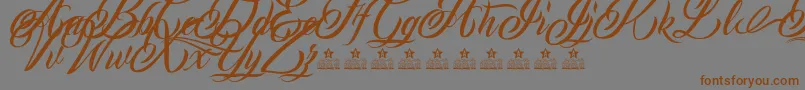 MonCherryPersonalUse-Schriftart – Braune Schriften auf grauem Hintergrund