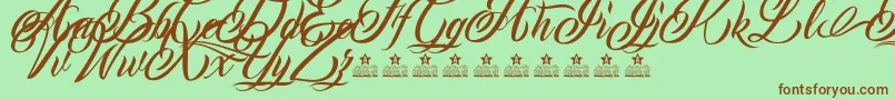 MonCherryPersonalUse Font – Brown Fonts on Green Background
