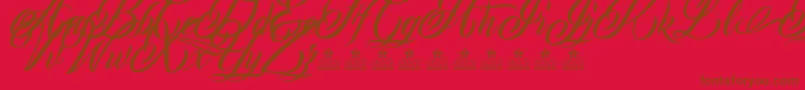 MonCherryPersonalUse Font – Brown Fonts on Red Background