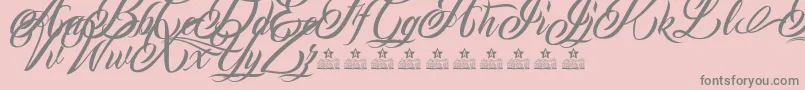 Fonte MonCherryPersonalUse – fontes cinzas em um fundo rosa