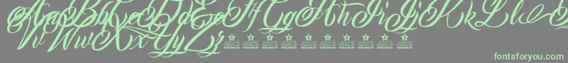 MonCherryPersonalUse Font – Green Fonts on Gray Background