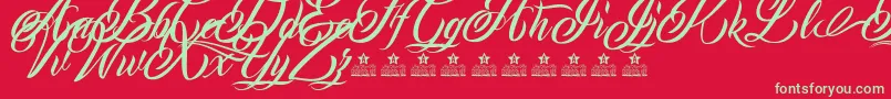 MonCherryPersonalUse Font – Green Fonts on Red Background