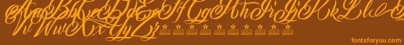 MonCherryPersonalUse Font – Orange Fonts on Brown Background