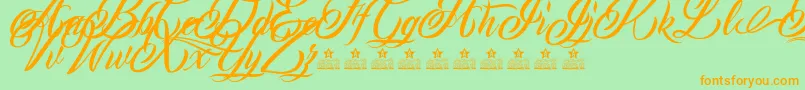 MonCherryPersonalUse Font – Orange Fonts on Green Background