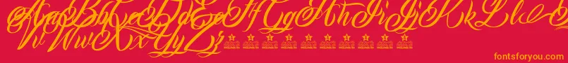 MonCherryPersonalUse Font – Orange Fonts on Red Background