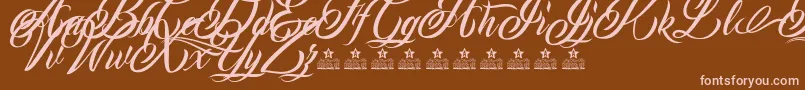 MonCherryPersonalUse Font – Pink Fonts on Brown Background
