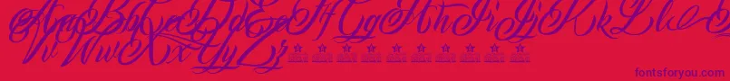 MonCherryPersonalUse Font – Purple Fonts on Red Background