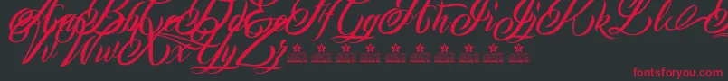 MonCherryPersonalUse Font – Red Fonts on Black Background