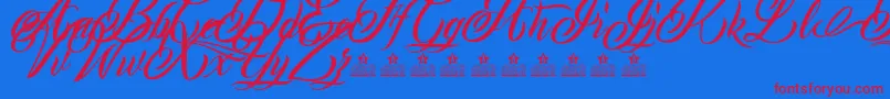 Police MonCherryPersonalUse – polices rouges sur fond bleu