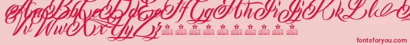 MonCherryPersonalUse Font – Red Fonts on Pink Background