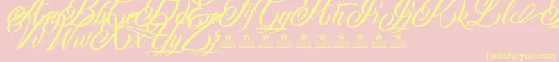 MonCherryPersonalUse Font – Yellow Fonts on Pink Background