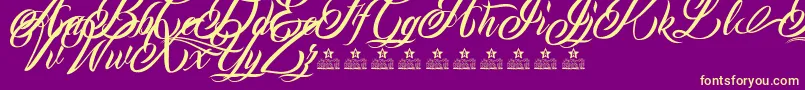 Fonte MonCherryPersonalUse – fontes amarelas em um fundo roxo