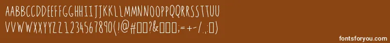 PencilSharp-fontti – valkoiset fontit ruskealla taustalla