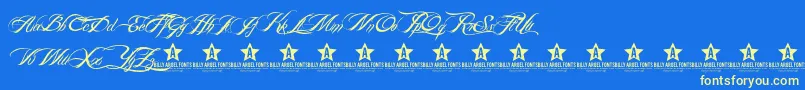 BillyArgelTrial Font – Yellow Fonts on Blue Background