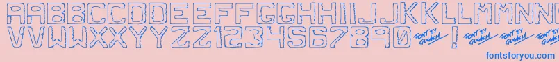 Dirtyd Font – Blue Fonts on Pink Background