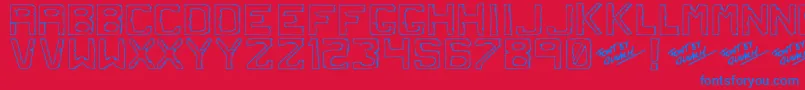 Dirtyd Font – Blue Fonts on Red Background