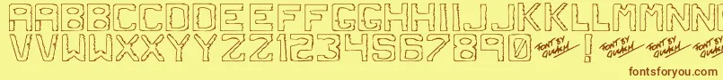 Dirtyd Font – Brown Fonts on Yellow Background