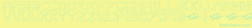 Dirtyd Font – Green Fonts on Yellow Background