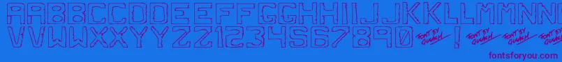 Dirtyd Font – Purple Fonts on Blue Background