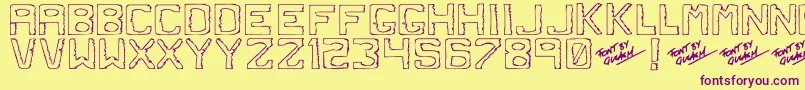 Dirtyd Font – Purple Fonts on Yellow Background