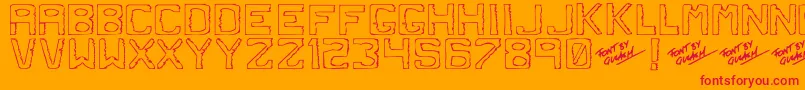 Dirtyd Font – Red Fonts on Orange Background