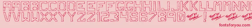 Dirtyd-Schriftart – Rote Schriften auf rosa Hintergrund