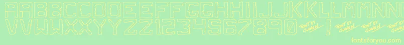 Dirtyd Font – Yellow Fonts on Green Background