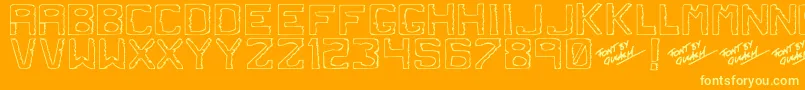 Dirtyd Font – Yellow Fonts on Orange Background
