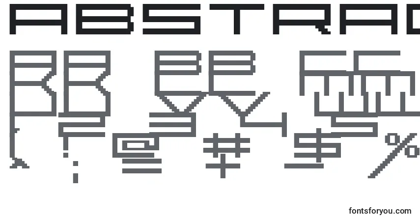 Czcionka Abstract – alfabet, cyfry, specjalne znaki