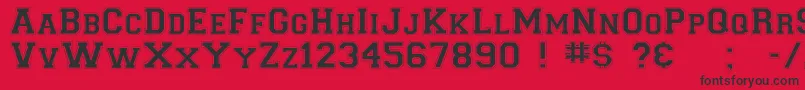 Petzinge Font – Black Fonts on Red Background