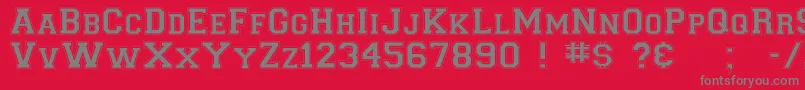 Petzinge Font – Gray Fonts on Red Background