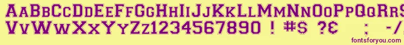 Petzinge Font – Purple Fonts on Yellow Background