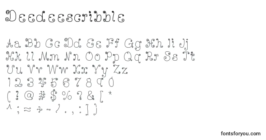 Deedeescribbleフォント–アルファベット、数字、特殊文字