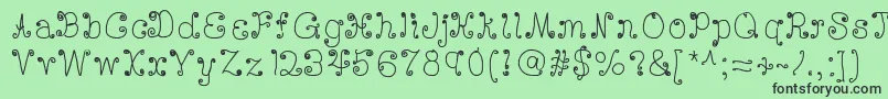 Deedeescribble Font – Black Fonts on Green Background