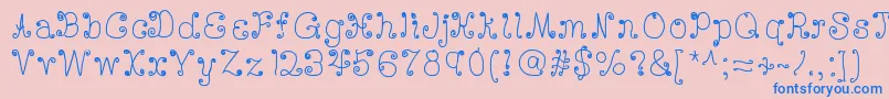 Deedeescribble Font – Blue Fonts on Pink Background