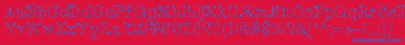Deedeescribble Font – Blue Fonts on Red Background