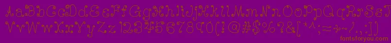 Deedeescribble Font – Brown Fonts on Purple Background