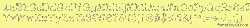 Lisätietoja Deedeescribble-fontista Deedeescribble-fontti – harmaat kirjasimet keltaisella taustalla