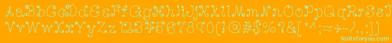 Deedeescribble Font – Green Fonts on Orange Background