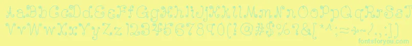 Deedeescribble Font – Green Fonts on Yellow Background